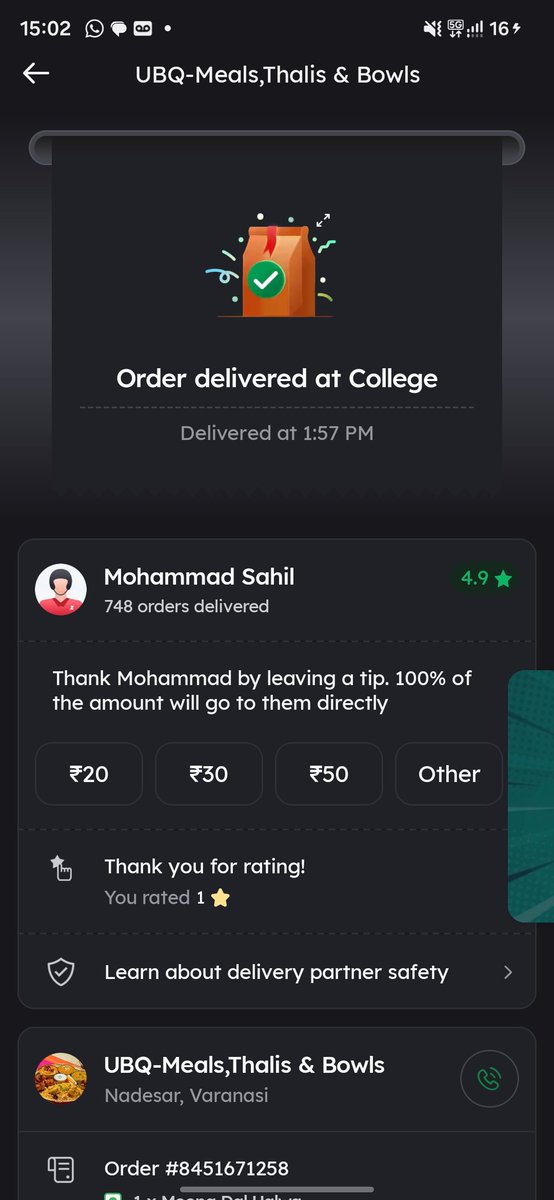 joshipran's tweet photo. @zomato Recently your service has been sh*tty to say the least. Ordered a biryani, didn't receive any call from delivery parter, but he marked it delivered.
Tried reaching customer care, no use. No one was even ready to talk on call and ended the chat without resolving the issue https://t.co/w28KTYAVKa