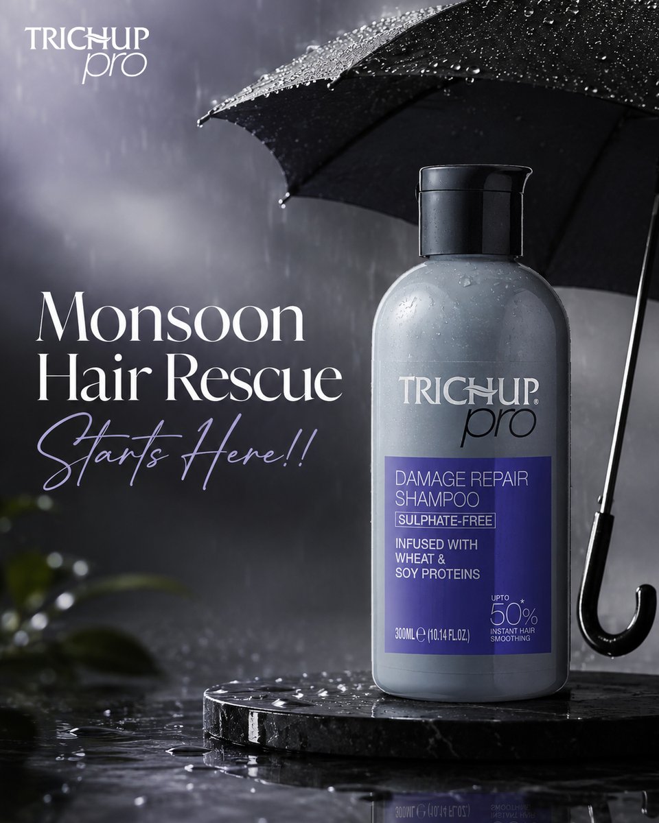 TrichupHairCare's tweet photo. Humidity? Frizz? Damage hair? π§οΈ
Rainy days call for a smarter haircare routine.
So monsoon hair rescue starts here with Trichup Pro Shampoo !
#TrichupPro #Trichup #haircare #haircareroutine #haircareproducts #shampoo #shopnow https://t.co/aYHdYprMFz