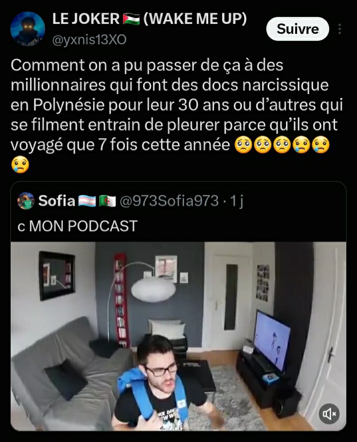 Ganeshdeux's tweet photo. Parceque vous avez zéro curiosité.

Dire ça c'est comme affirmer qu'il n'y a que Odyssey et Spiderman qui sont sortis au ciné.

C'est affirmer que dans la librairie à côté de chez toi y'a que Guillaume Musso et le dernier "La femme de Ménage"

Des vidéastes, des créateurs, des créatrices il y en a dans toutes les sphères d'intérêt, dans toutes les passions possibles et imaginables.

Des gens qui vont vous apprendre des trucs sur les langues, sur l'histoire, sur la vie, en général.

Des gens qui vont faire des sketchs pour parler d'un film, d'un jeu vidéo, d'une série. Il y a autant de créateurs que de niches possibles, surtout maintenant.

Mais pour ça faut tester. Faut essayer, s'investir. "Ah tiens intéressant, ça"
"Quoi il(elle) parle de ce sujet ? C'est quoi son avis dessus ?"

Alors oui c'est moins golrilololol que

"QUI SERA LE PREMIER A OUVRIR LA PORTE DES CHIOTTES ??? (On a tous la diarrhée 🤢🤢🤢) feat. PIERRE NINEY"

Mais chaque jour tu peux faire une partie du chemin en te réappropriant l'algorithme, qui lui,

A appris à choisir pour vous.

C'est lui le problème.

Alors reprends le contrôle sur ce qui t'est affiché.