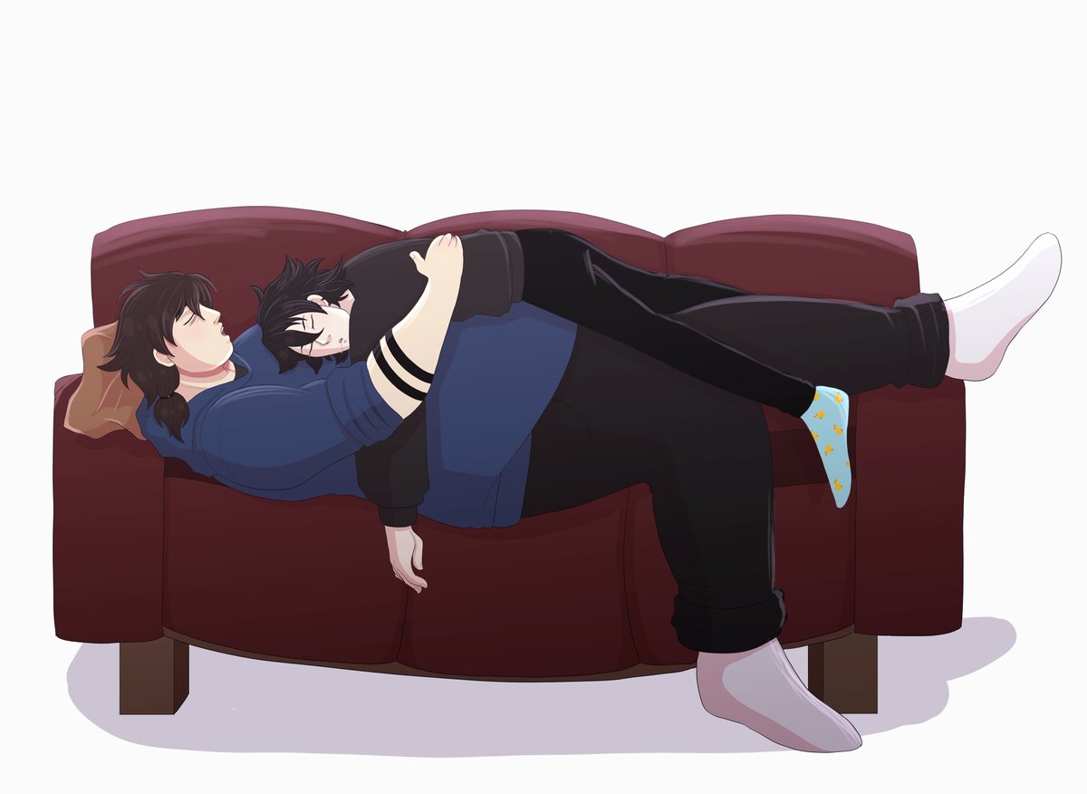 SoftBoidrawings's tweet photo. Isn’t nice to take a nap after workout :3 Was experimenting with different lineart styles ^^ https://t.co/ELZWVfEGiC