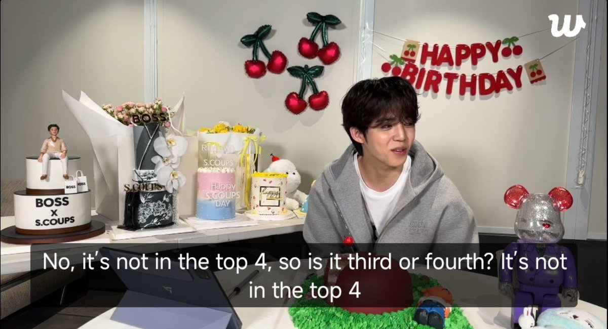 jeonghannisms's tweet photo. not seungcheol saying he won't go to the dino concert because he wasn't in top 3 members that dino would call im crying he is so petty. https://t.co/K3LT2vkKzI