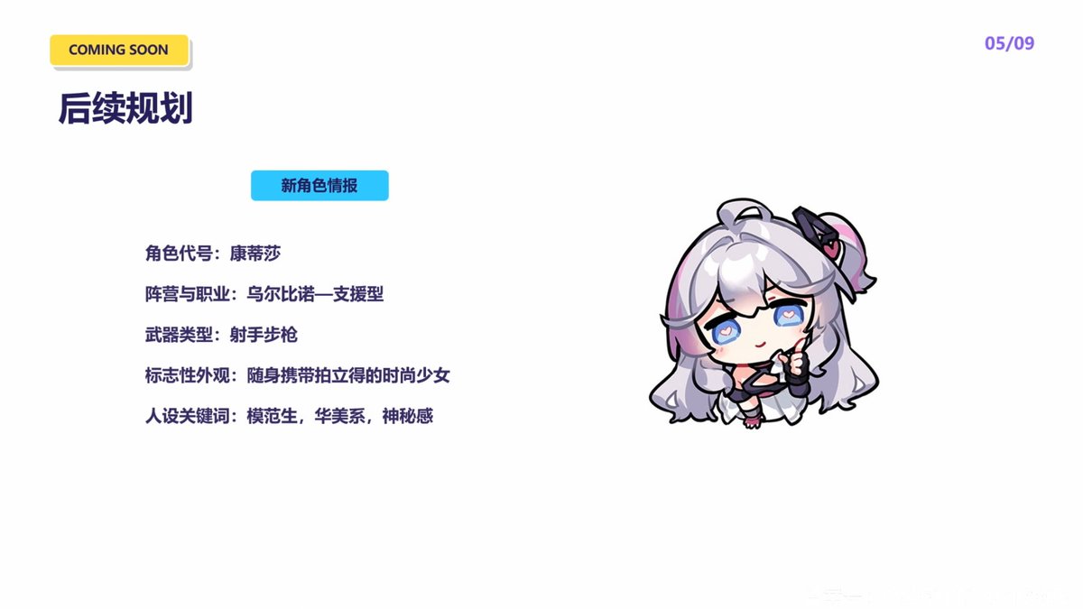 CalabiyauLeaks's tweet photo. (CN, Global)
Some information about the next Superstring agent:
Name: Cantessa
Faction &amp; Role: Urbino Support
Weapon type: DMR
Appearance: A stylish girl, always carrying around an instant camera with her.
Design keywords: Model student, sophisticated, mysterious https://t.co/2m3pVzJZg0