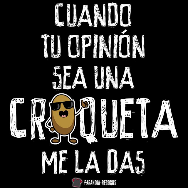 CamisParanoia's tweet photo. ¿Tu opinión es una croqueta?

#CamisParanoia👕 #ClubCamisetasMolonas #opinión #croquetas #frasesgraciosas ​#frasesdivertidas #modaurbana

https://t.co/86B0qCulwY https://t.co/LhzfBsapH1