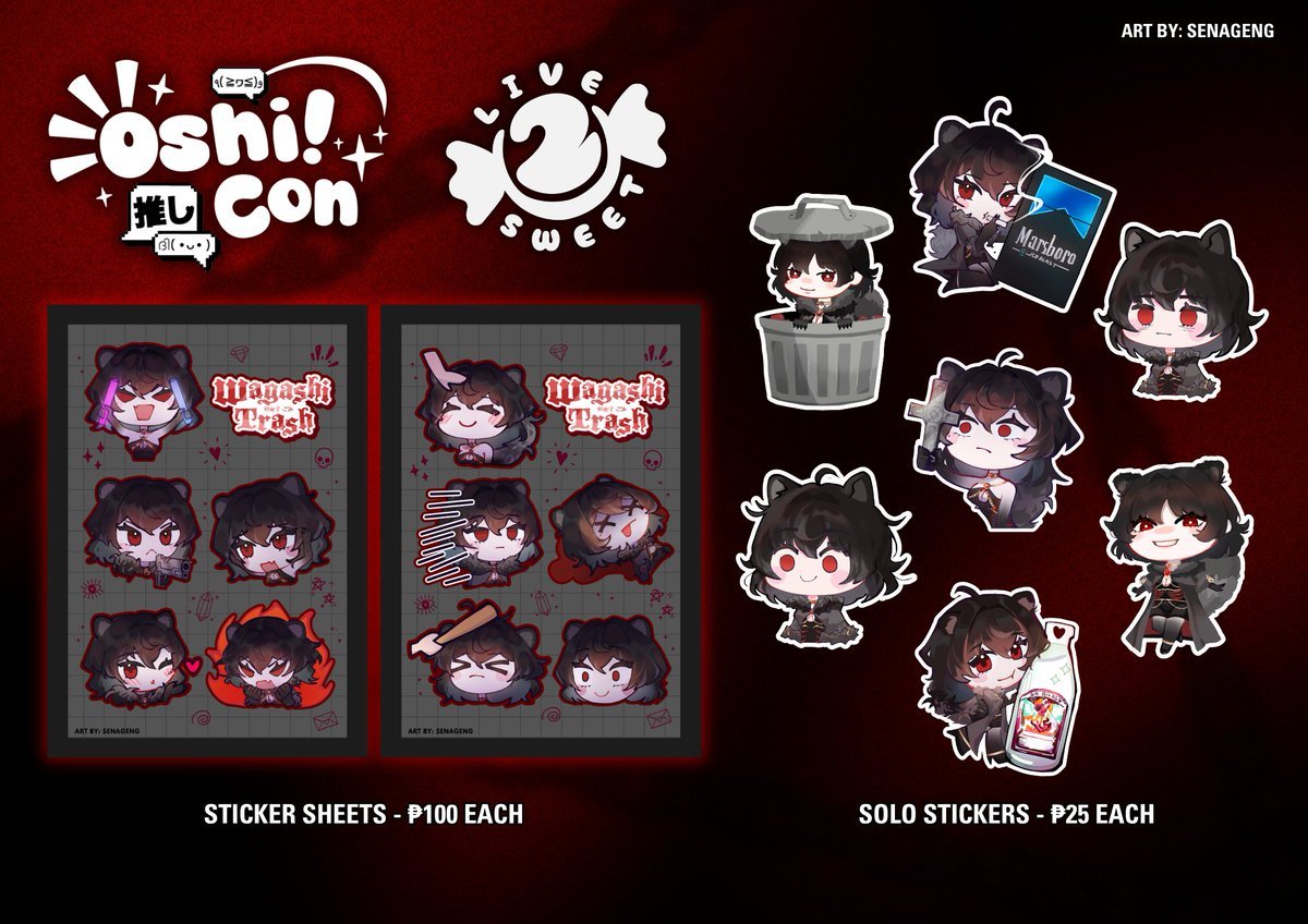 WagashiTrash's tweet photo. WAGASHITRASH MERCH FOR OSHICON❤️

Now available for PRE-ORDER!
Deadline: August 13

Be among the first to grab your favorite WagashiTrash merch before OshiCon! Purchase the bundle and get an exclusive personalized handwritten letter from Wagashi!

#OshiCon2026 #Oshi2U #PHVtuber https://t.co/f57D4Tlqdz