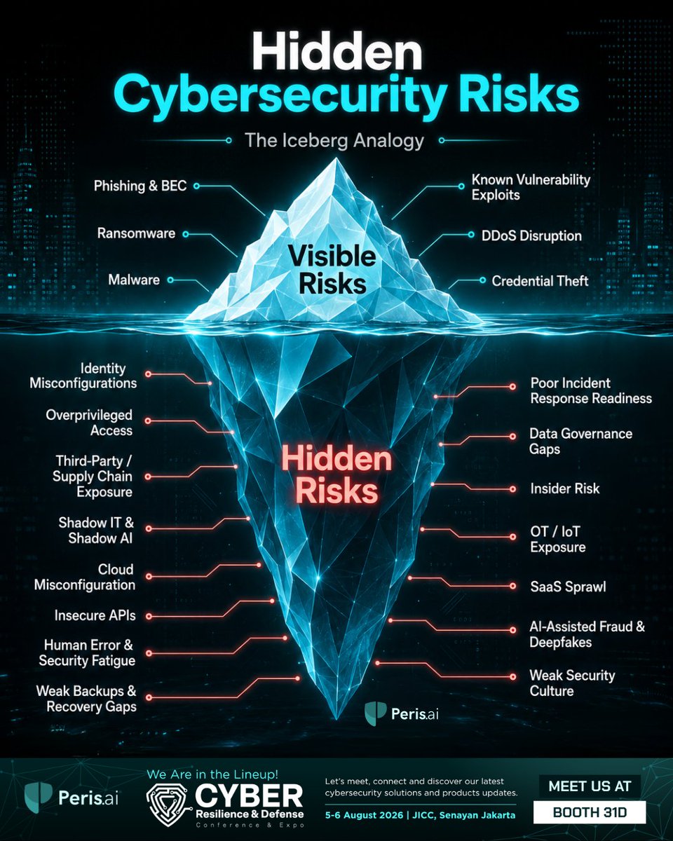 peris_ai's tweet photo. If your security strategy only focuses on visible threats like phishing and malware, you're only seeing 10% of the picture.
True resilience comes from fixing what’s hidden before an attacker finds it.
#DevSecOps #PerisAI #Cybersecurity #YouBuild #WeGuard https://t.co/HzDPXIaySQ