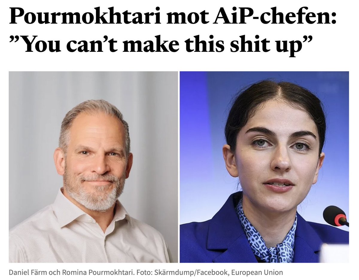 Bulletin_Nu's tweet photo. Klimat- och miljöminister Romina Pourmokhtari (L) backar inte om sina anklagelser mot den S-ägda mediekoncernen AiP. Sedan AiP-chefen avfärdat henne har hon gått i svaromål på X. Där menar hon att han avslöjat sig själv. https://t.co/NwjiEuoTSO https://t.co/FakTCStipn