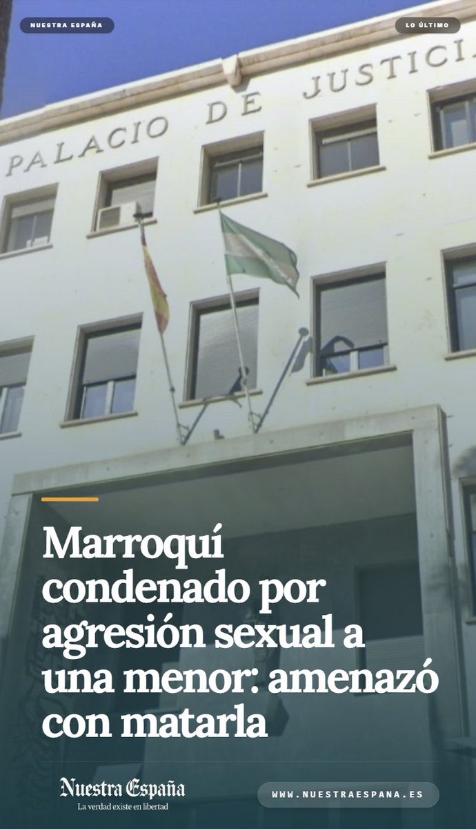 esnuestraespana's tweet photo. 🟥Marroquí condenado por agresión sexual a una menor: amenazó con matarla
👉https://t.co/lZUj0YOExM
¡Síguenos para más noticias!
#sucesos #12años #tocamientos https://t.co/aHoMXp5QZE