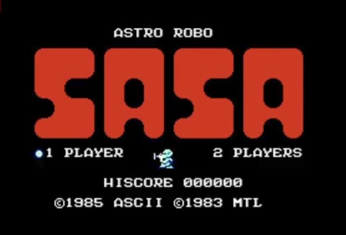 fami_maga2's tweet photo. 『アストロロボSASA』は1985年8月9日にアスキーよりファミコンで発売

1万光年の彼方に待ち受ける宇宙の謎を解明するために作られた少年ロボットSASA。恋人のNANAと一緒に、地上、兵器庫内、海中、そして宇宙できびしい訓練を受け、敵の攻撃をかわしながらエネルギーパックを手に入れろ！彼女と助け合い、最後のブラックホールでの大決戦でみごと勝利せよ。重力や慣性の概念による操作の困難も慣れ必要も奥が深くてハマる反動アクションゲーム!!