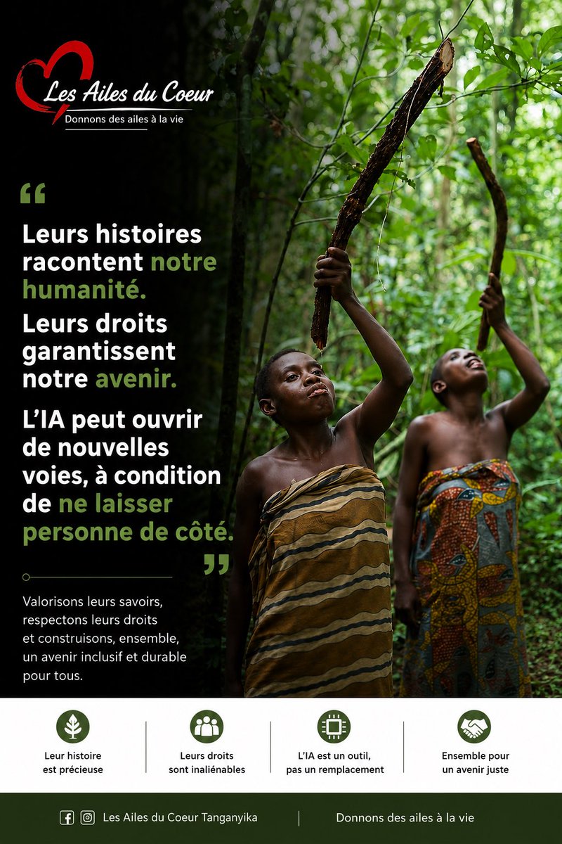 onglact's tweet photo. Leurs histoires sont précieuses. Leurs droits sont inaliénables. 🌿

À l’ère de l’IA, construisons un avenir où les savoirs et les voix des peuples autochtones sont respectés et valorisés.

#PeuplesAutochtones #RDC #IA #DroitsHumains #Inclusion https://t.co/ohipAJXwa3