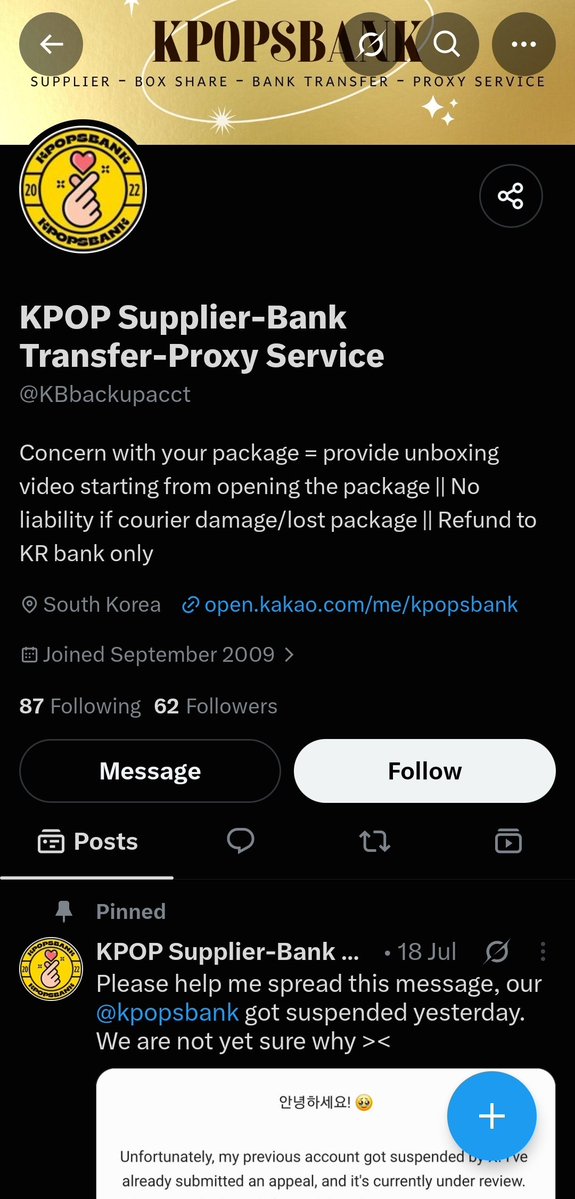 Kbank_003's tweet photo. Inquiries/questions can be sent here, but when placing order and making payments - send message to our current main account.

This is to make sure that you are transacting with us and avoid other cheaters. Thank you! https://t.co/7p8SPwrHtN
