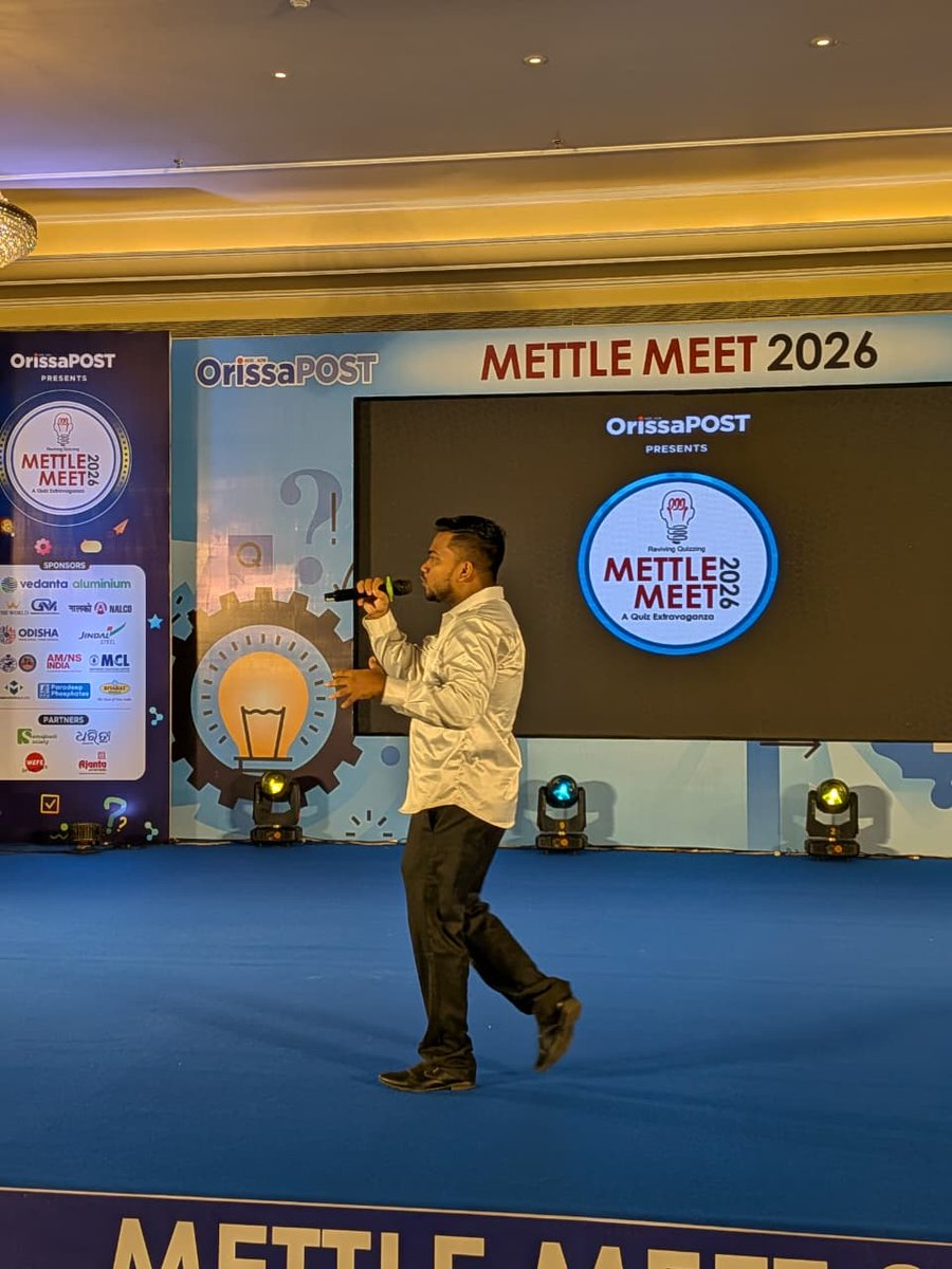 MettleMeet's tweet photo. Ocsyde takes the stage with a high-energy performance, electrifying the atmosphere as quizzers cheer.  

#MettleMeet2026 #BattleOfBrains #MettleMeet #QuizCompetition #Quizzing #RevivingQuizzing #MM26 #Odisha #OrissaPOST https://t.co/gEvKYGvCgn
