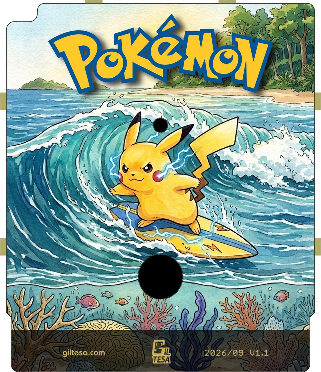 giltesa's tweet photo. I initially liked the first version of the Yellow one, but now it looks a bit too simple compared to Red and Blue. Maybe the second image, the one with the wave, would work better. What do you think?
#pokemon #gameboy #board https://t.co/egpBYmX9g2