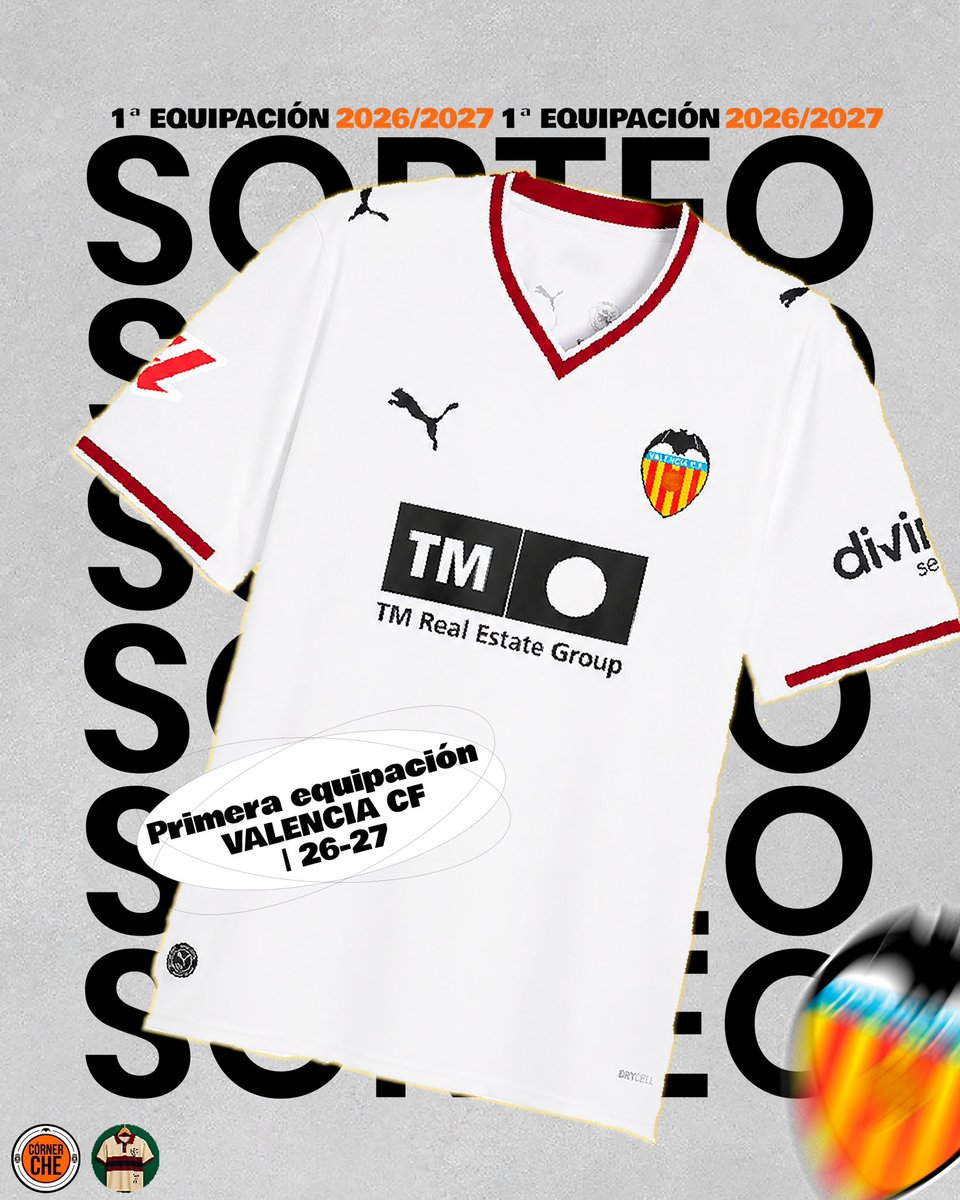 Corner_Che's tweet photo. 🎁 SORTEO DE UNA CAMISETA DEL @valenciacf (RÉPLICA)

👕 Los amigos de @kitgolcamisetas sortean la camiseta del VCF de esta temporada.

⬇️ Para participar debes:

• Seguir a @Corner_Che y @kitgolcamisetas 

• Dar RT

• Mencionar un amigo (puedes hacer las menciones que quieras) https://t.co/N7ZpDncj58