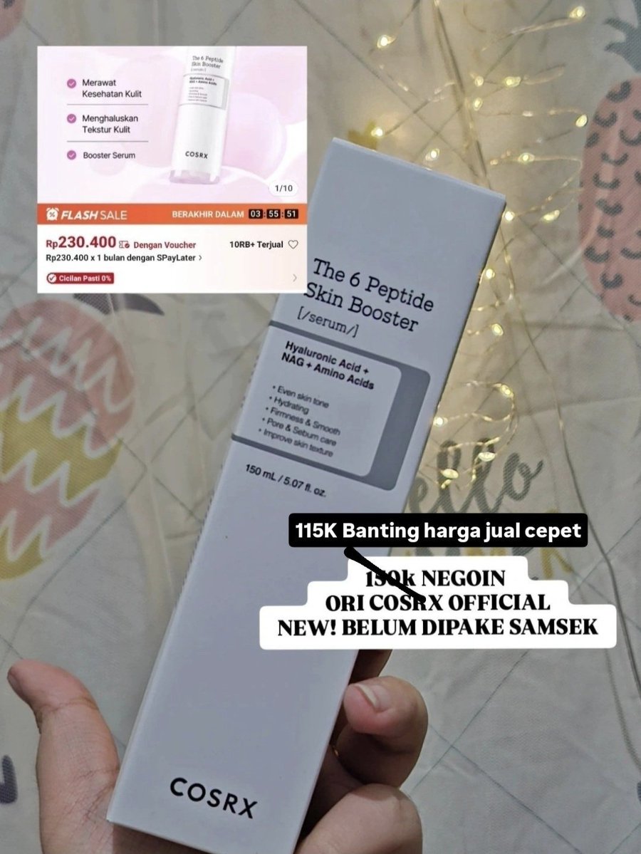 gloomyza's tweet photo. #WTS COSRX THE 6 PEPTIDE SKIN BOOSTER JUAL BU JUAL CEPET AJA ORI & NEW BELUM DIPAKE SAMSEK. AVAIL ON SHOPEE / MANUAL.
#jualbu #zonabu #preloved #prelovedskincare #skincarekorea #cosrx #zonauang #skincare https://t.co/UyIYLiEDp8