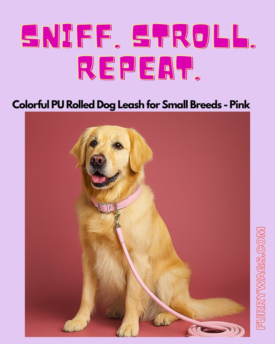 FurryWags's tweet photo. Sniff. Stroll. Repeat. 🐾

Our colorful PU rolled dog leash in pink is perfect for your small furry friend’s adventures! Shop now at https://t.co/Gs9IDumb6J and add a pop of color to your walks. 💖

Shop Now https://t.co/pEi822DNNX

#DogLover #FurryWags https://t.co/ndzrQzwjfk