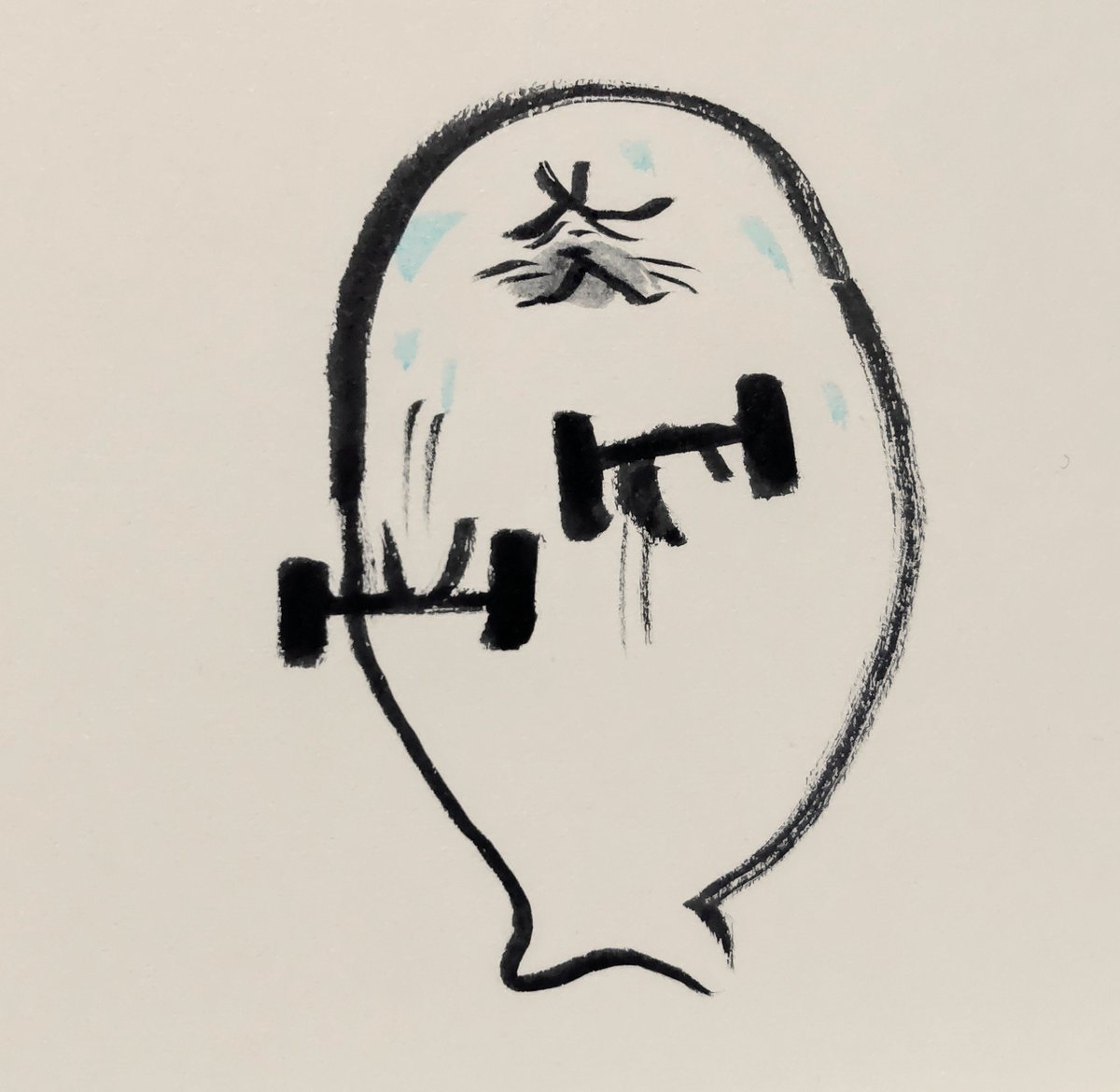 jissunboshi96's tweet photo. ダイエットは、本当に難しいと思うアザラシを描きました。 https://t.co/cqcirpQ9ZZ