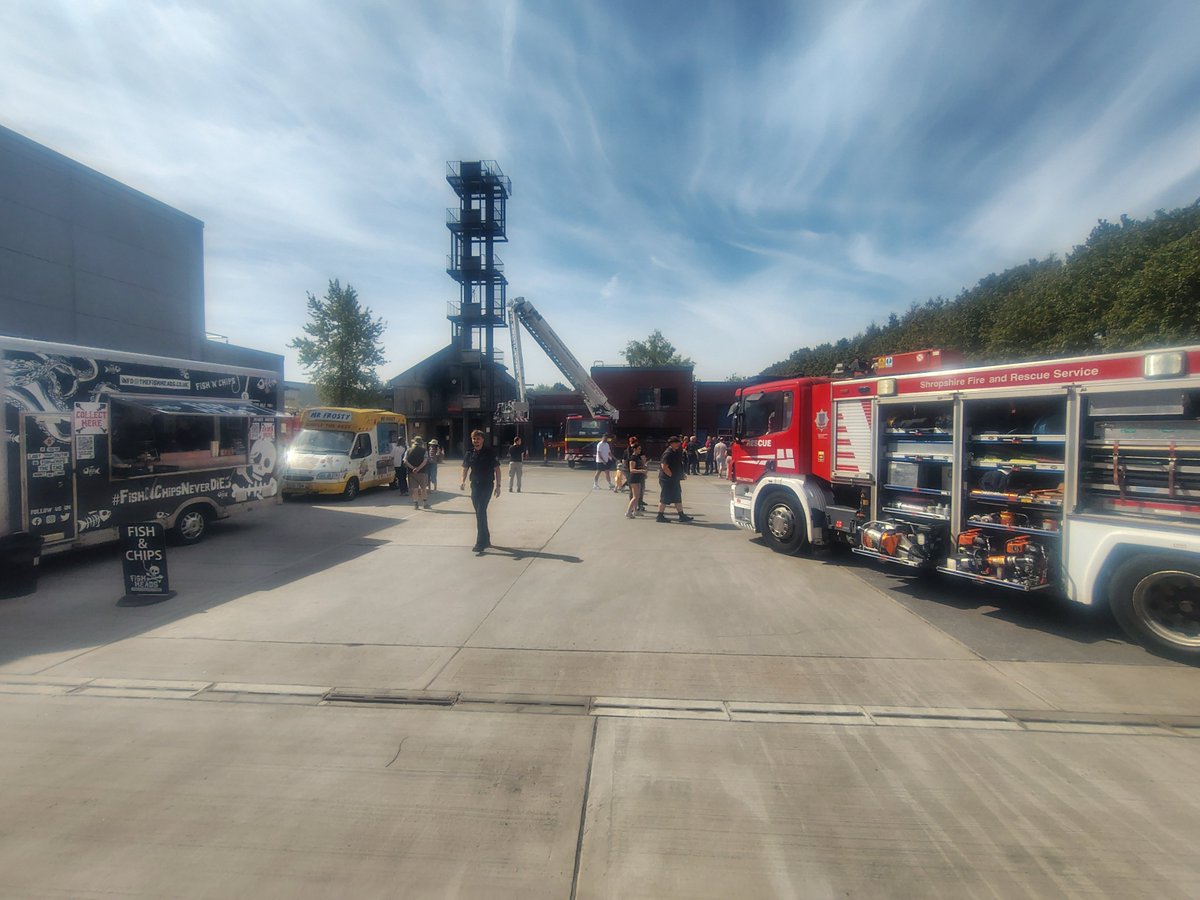 shropsfire's tweet photo. Telford Fire Station Open day until 3pm today. Demonstrations throughout the day and safety advice from our teams and partners. ☀️ 😊 https://t.co/dmBfGcbGsu