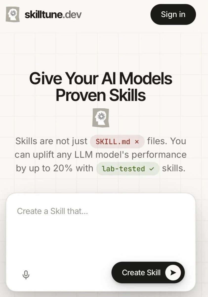 Dalalealqahtani's tweet photo. الـ Skills بدأت تصبح جزء مهم في عالم الـ AI Agents.

ببساطة: الـ Skill هي مثل (دليل عمل) نعطيه لوكيل الذكاء الاصطناعي، يشرح له كيف ينفذ مهمة محددة خطوة بخطوة، وغالبا تكتب التعليمات داخل ملف مثل SKILL.md.

لكن المشكلة؟ كتابة Skill لا تعني تلقائيا أنها حسنت الأداء.

وهنا تأتي فكرة أدوات مثل SkillTune: تختبر الـSkill على حالات مختلفة، تقيس النتائج، تحسن التعليمات، ثم تعيد الاختبار حتى تصل لنسخة أفضل.

يعني بدل ما نقول: كتبت Skill وخلاص.

اصبح الهدف: بناء AI Agents بمهارات قابلة للقياس والتحسين، وليس مجرد تعليمات نفترض أنها تعمل.

رابط الأداة: https://t.co/6FR4VRKNxl⁠

#AI #AIAgents #SkillMD #ArtificialIntelligence