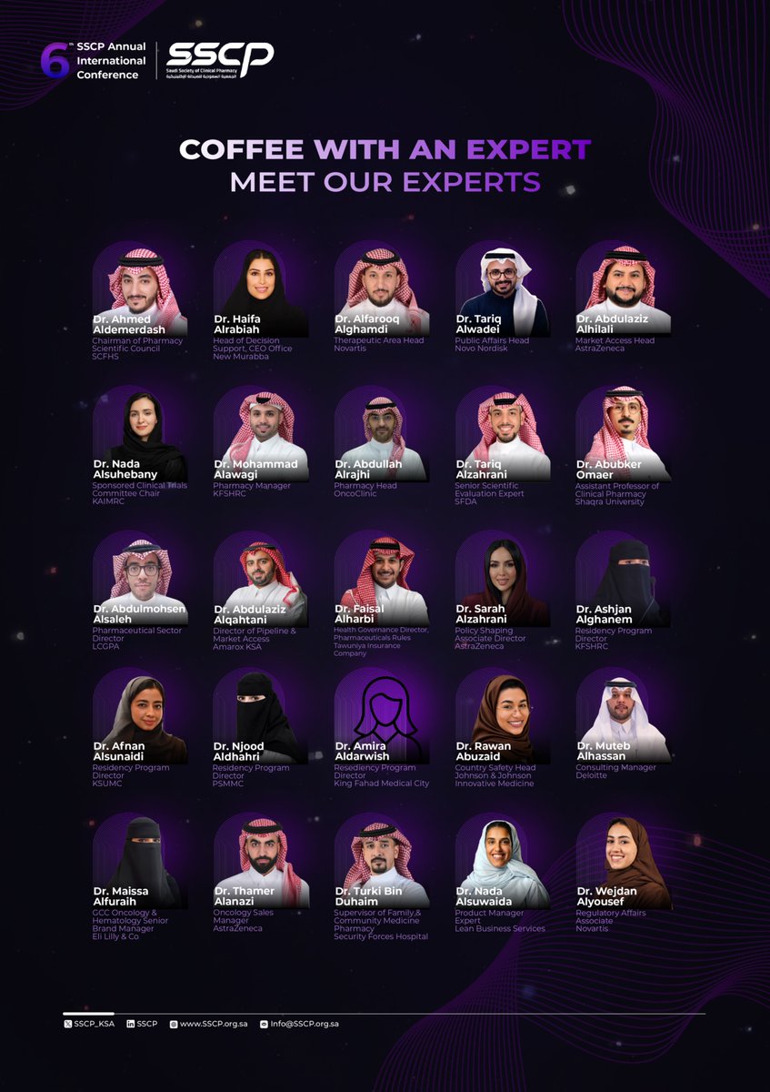 SSCP_KSA's tweet photo. Don’t miss the opportunity to learn from leading experts ✨

Register before 10 August 2026 and secure your spot now!
🔗: https://t.co/zshympQZGi

#SSCP26 | #CWE | #ClinicalPharmacy https://t.co/hHXyhUaQDU