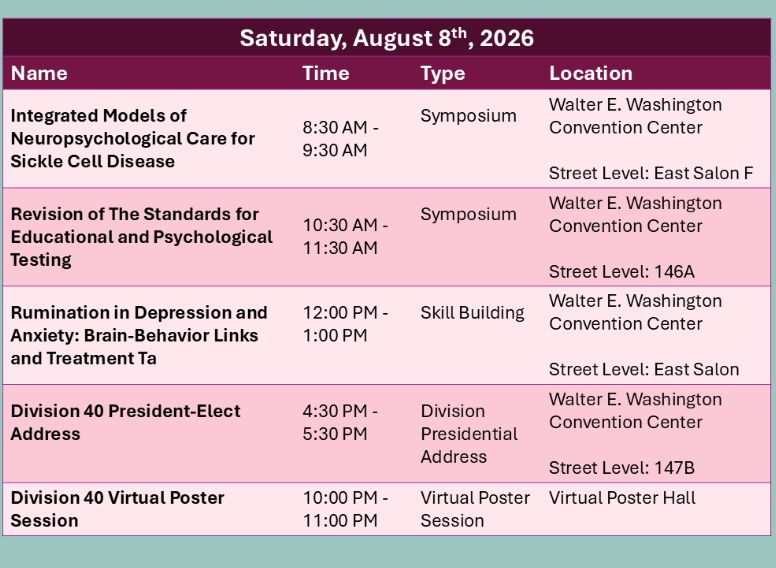 APADivision40's tweet photo. Don't miss these fantastic day 3 SCN events !! 📢 #APA2026 https://t.co/OREfj2NuyU