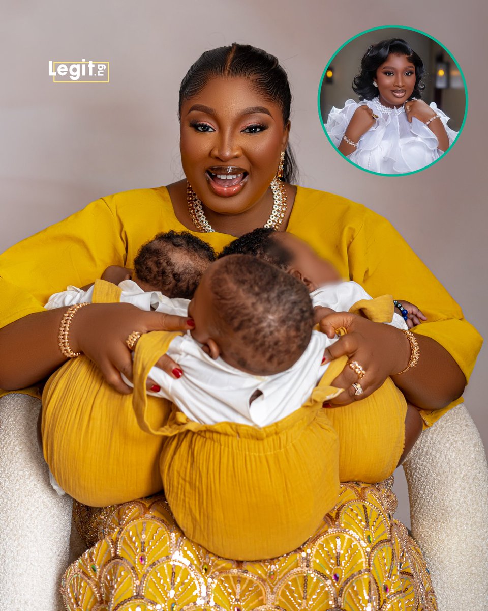 legitngnews's tweet photo. "From waiting… to this kind of wonder. 🥹💛Three little miracles filling Mummy’s arms, her heart… and apparently her entire lap. 😂" Actress Mo Bimpe shares cute pictures of herself with her triplets.

Photo credit: mo_bimpe/Instagram https://t.co/vdfpzFbnhV