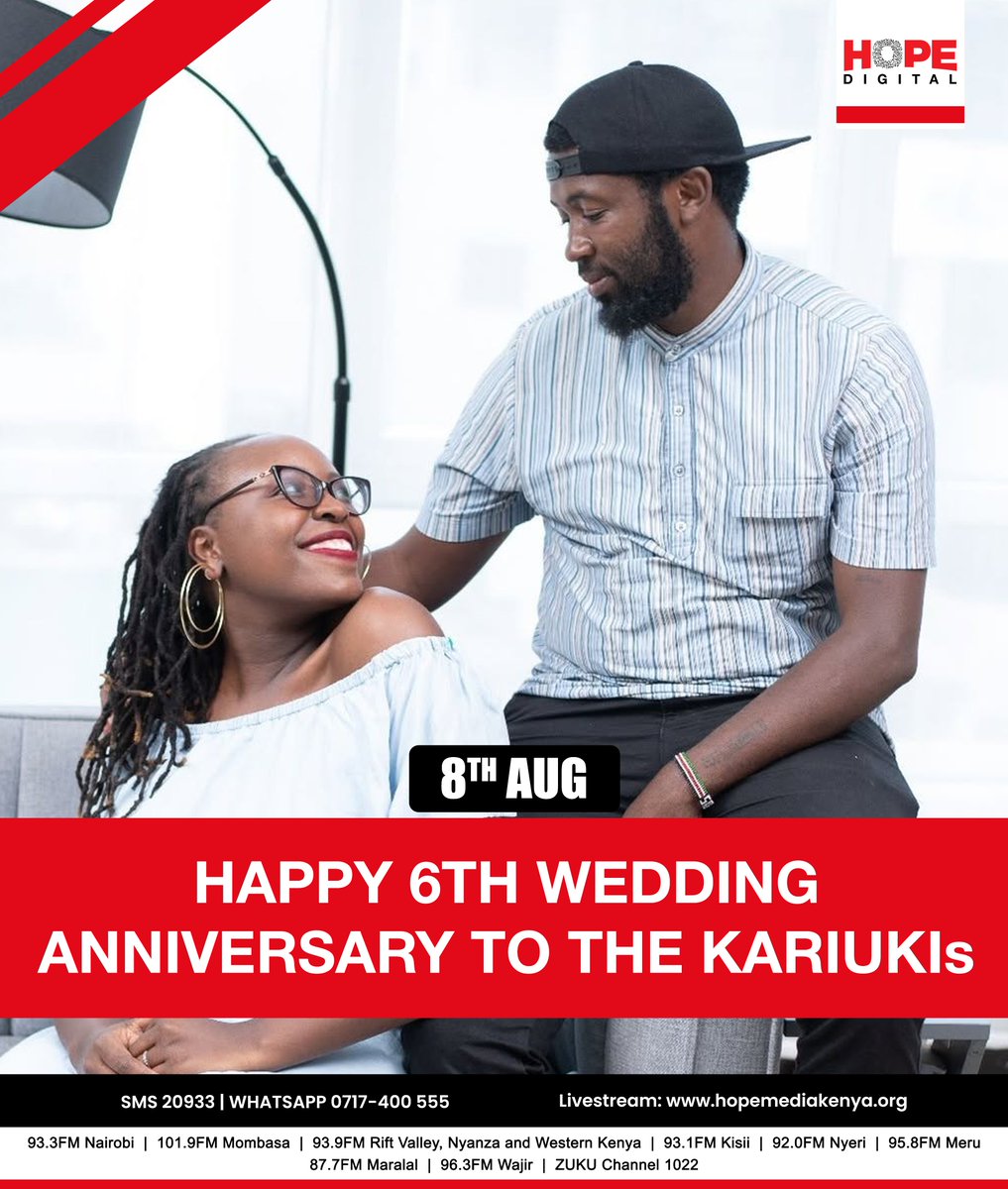 HopeFMLive's tweet photo. "Well, if you love someone so much and want to do life with them, there is no room for trial and error. You are wholly in or wholly out. Doing things right is for your advantage mtu wangu." — Man Karis

Happy 6th Wedding Anniversary to this amazing couple!

📸 Man Karis | FB https://t.co/Lu8mmQttKn