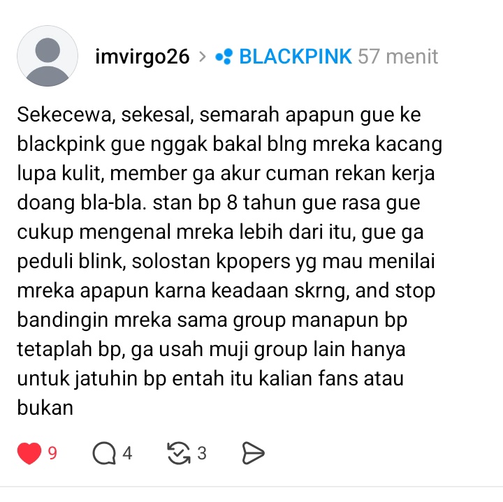 cel10110's tweet photo. Real sih wkwk gue heran kpopers pada ikut campur trus blng kasihan sama blink, nyalahin bp, trus mulai bwah' fav mereka. Pada dasarnya emang ga suka sama bpbini lagi moment jadi nambah' bensin https://t.co/xkxdel0qnZ