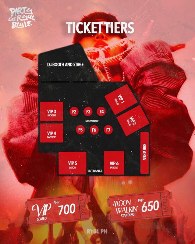 KHIPHOPMNL's tweet photo. PARTY LIKE RYUL STYLE
- organized by RYUL PH @RyulPH 

Event Details are here, SHOTTIES!
🎟 Ticket Tiers
🎁 Party Kit
📋 T&amp;Cs
❓ FAQs

REGISTRATION OPENS 08.09.26 - 9:18 PM PHT

Read up. Save this. Get ready.
SEE YOU IN SEPTEMBER. 🗣
#RYULPH #RYUL 
#partylikeryulstyle https://t.co/9FWBEhD3K2