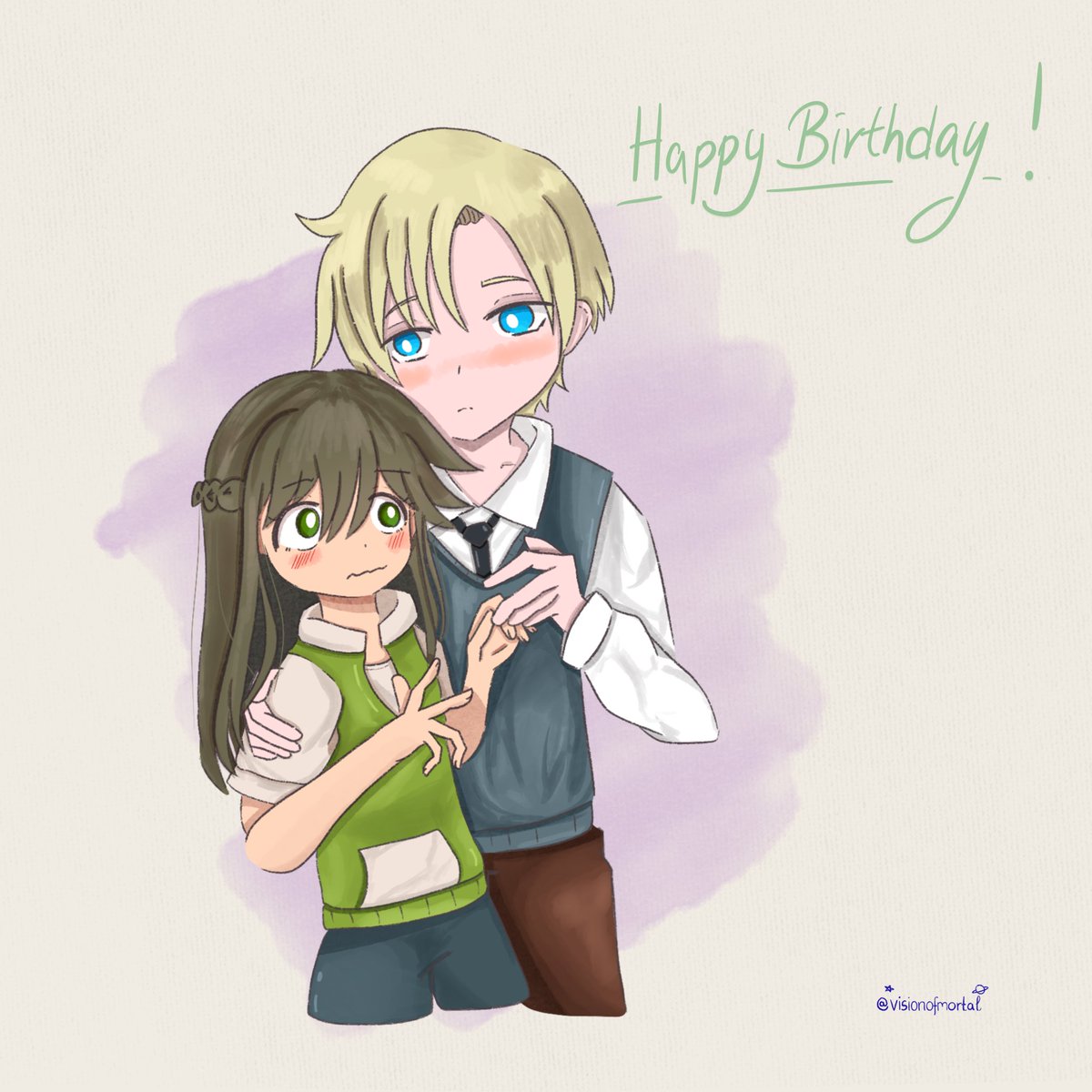 visionofmortal's tweet photo. Happy belated birthday 🎈 @mkttlove_0877 
A small シャルユイ 🐶🗡️ https://t.co/gsbffrfSDH