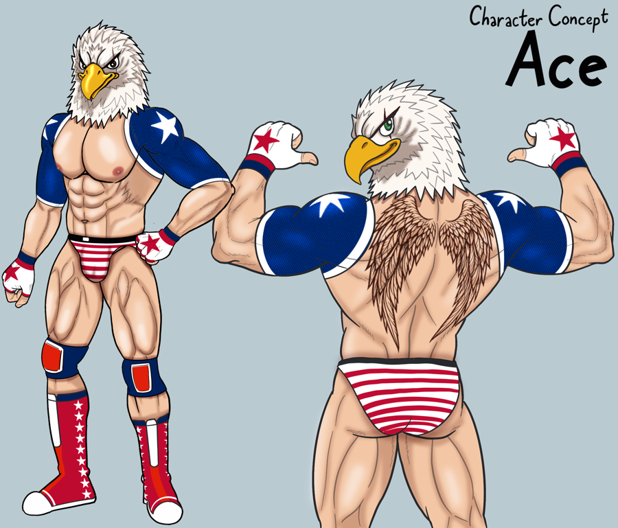 Kinniku_Y's tweet photo. Character Concept: Ace 🦅🇺🇸
King of the Open Sky
Former U.S. Marine turned high-flying masked wrestler.
Get Ready for the Special Match!
Latest beast fight on [JUL26]: 
https://t.co/xjF0LZML7m https://t.co/s7cVTndEPI