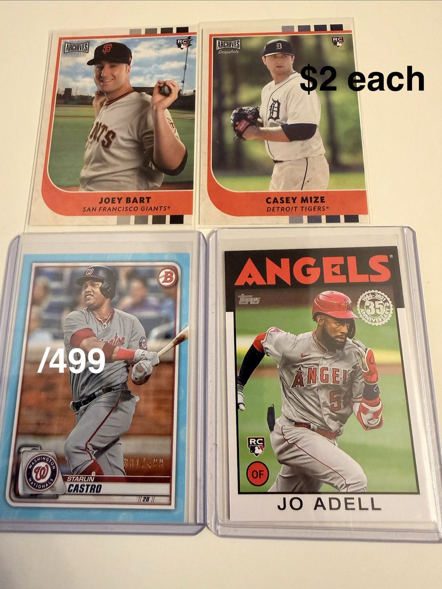 ASkiCards's tweet photo. @cardboardbst Prices in photos. $1 PWE, $5 BMWT https://t.co/CPl3YTVxdc