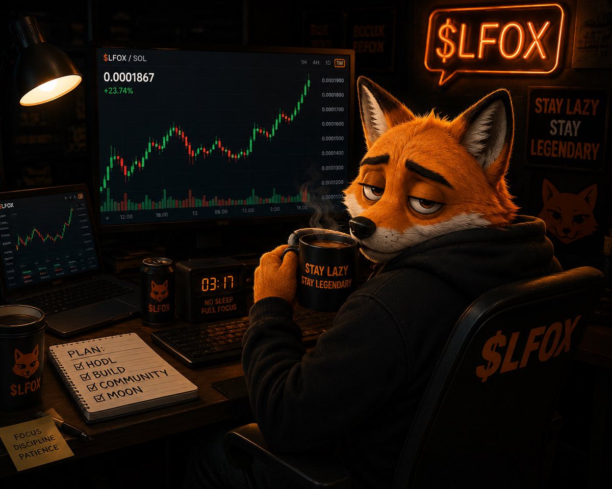 LazyFoxOfficial's tweet photo. Running on coffee. ☕
Running on zero sleep. 😴

Still watching the charts.
Still holding.
Still believing.

While everyone else is stressing, Lazy Fox is just waiting for the next move. 🦊📈

$LFOX

Stay Lazy. Stay Legendary. 🧡

#LFOX #LazyFox #Solana #Memecoin #Crypto #Web3 #MemeCoin #CryptoTwitter #DiamondHands #HODL #Bullish