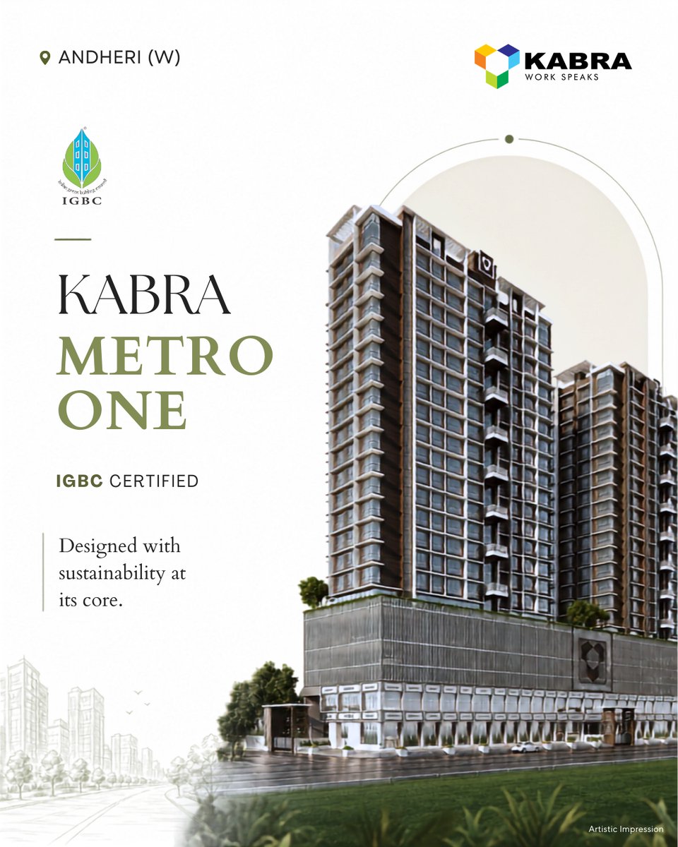 Kabra_Group's tweet photo. At #KabraGroup, #sustainability isn't a feature added at the end of the process.

From #IGBC-certified developments to future-ready design, every project reflects our commitment to creating spaces that are better for people, communities, &amp; the environment. https://t.co/kccsPcvKsP
