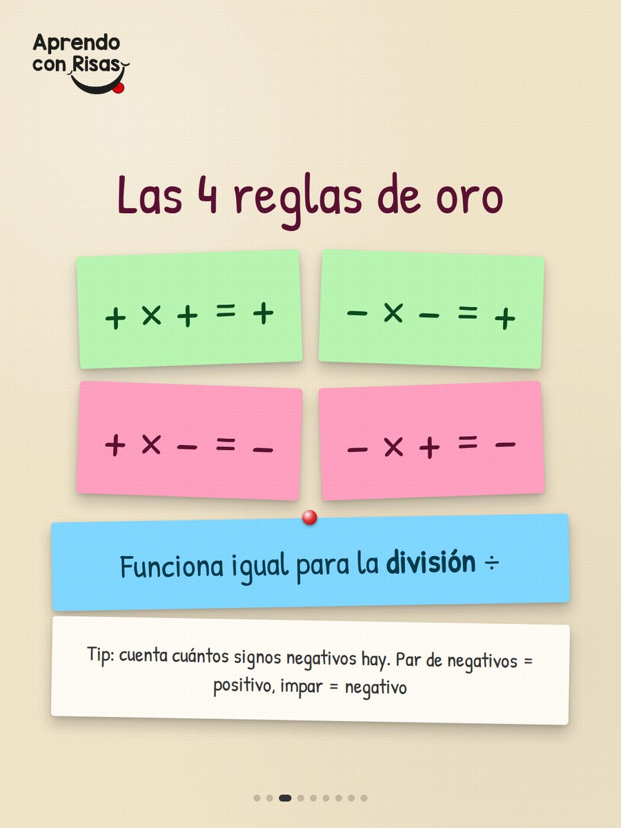 aprendoconrisas's tweet photo. La regla de los signos, explicada al mejor estilo de aprendo con risas. Sigue el hilo...
#math #maths #matematica #matematicas #signos https://t.co/0sCxiqE0TK