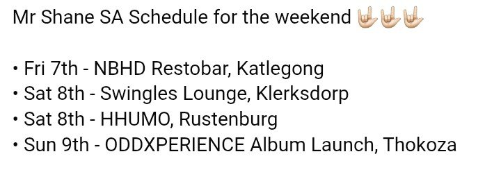 Mr_ShaneSA's tweet photo. This Weekend ‼️ https://t.co/04dtWGEiz5