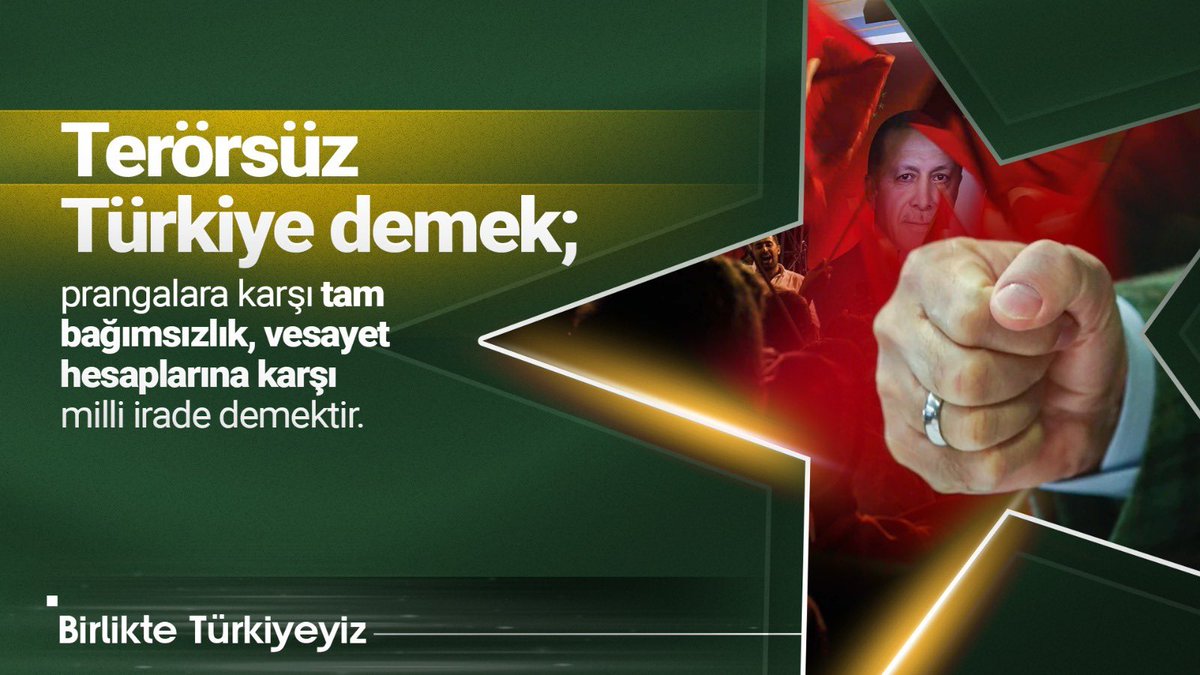 SansiHuseyin's tweet photo. Terörsüz Türkiye; kardeşliğin, kalkınmanın ve tam bağımsızlığın güvencesidir.

Milletimizin ortak iradesiyle prangaları birer birer kıracak; daha güçlü ve müreffeh bir geleceği hep birlikte inşa edeceğiz.

#BirlikteTürkiyeyiz https://t.co/hrhqHAoCgG