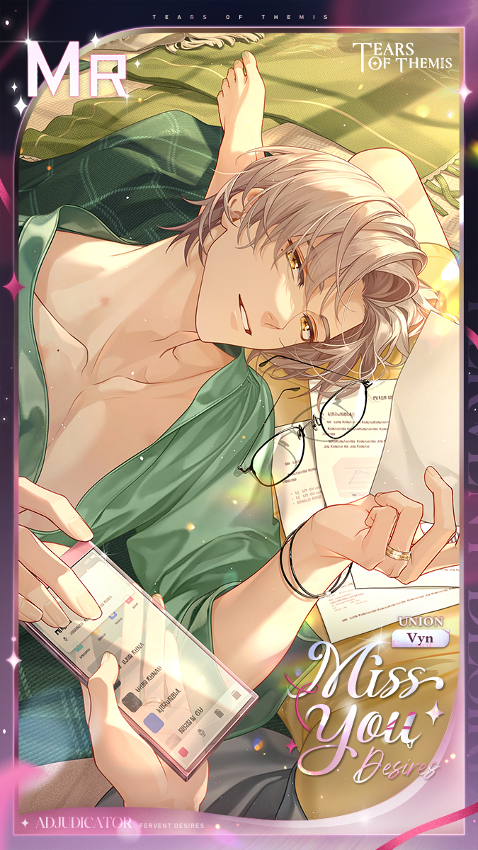 TearsofThemisEN's tweet photo. Vyn MR ✦ Miss You ✦

Enthralling thoughts arise, as romance hangs in the air.

Between 2026/08/13 11:00 and 8/20 04:00 (UTC+9), the Fervent Desires event will be available! Participate in the limited-time event for a chance to obtain this MR card.

#TearsOfThemis https://t.co/VcWUFgDvhY