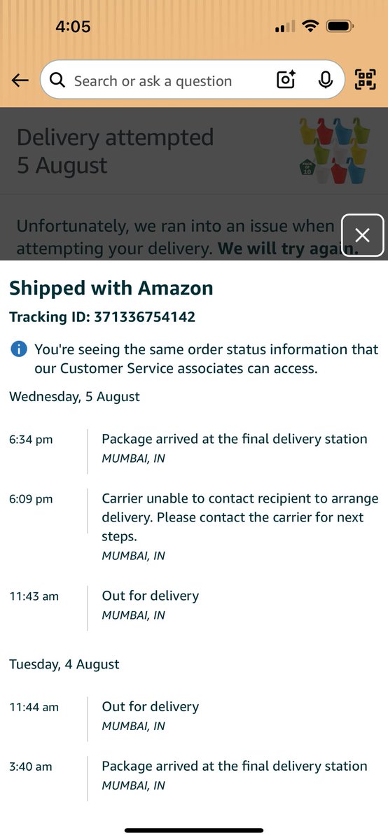 askrahulnair's tweet photo. @AmazonHelp Please investigate a serious delivery malpractice. Delivery agents give only a one-ring/missed call, then mark the customer as “unreachable” and place the parcel on hold without a genuine delivery attempt. Three of my orders are delayed for 10+ days despite Prime. https://t.co/Xykwr6mlMR