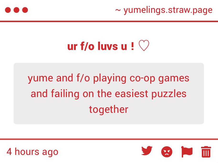 yumelings's tweet photo. ── ⟡ ˙🐾 ̟   

yume &amp; f/o playing co-op games and failing on the easiest puzzles together >_< https://t.co/Z0cf7toJnm
