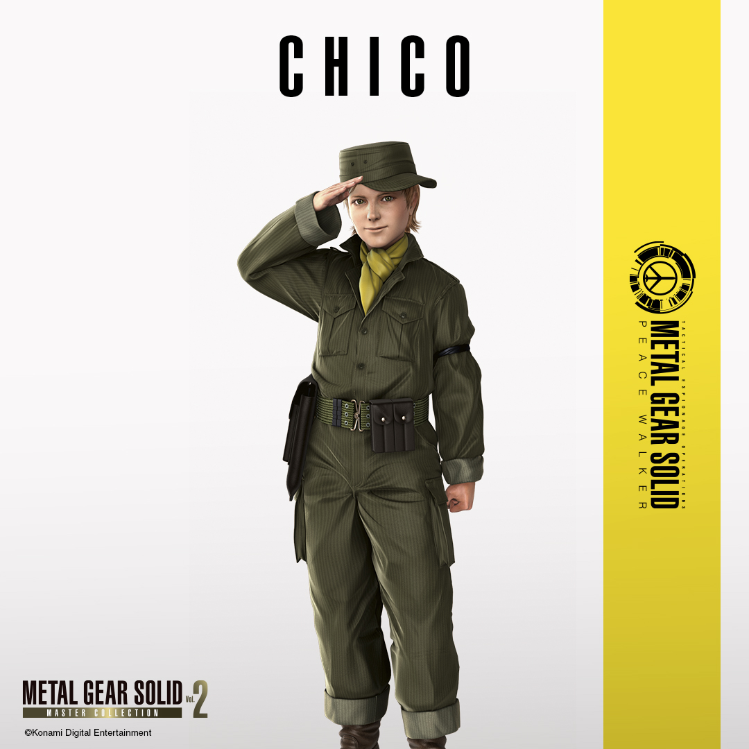 metalgear_jp's tweet photo. METAL GEAR SOLID PEACE WALKER
【キャラクター紹介】

チコ

アマンダの弟で、12歳ながらFSLNの兵士として戦う少年。
周囲から子供扱いされていることが不服で、しばしば仲間のもとを飛び出している。
#MGSVol2
#MetalGearSolid
#メタルギアソリッド https://t.co/mT1kGZ40vA