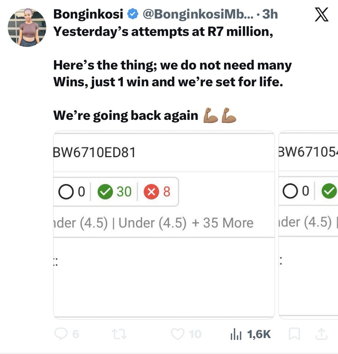 Bestow_SA's tweet photo. ⚠️Alert

There’s a Clown that keeps on stealing my slips and posting as his scamming people,

I see he also has a Group, probably making people pay. He also steals from other Punters as well. 

Please note I post all my slips here on X for everyone to Copy for FREE,

There’s many Clowns like him out there, 

Avoid being Scammed, Block the Clown if you follow.