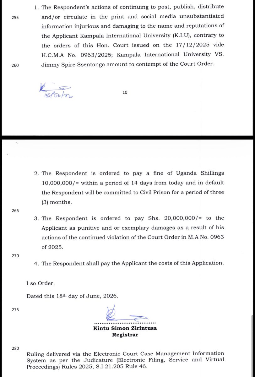 TumusiimeKato's tweet photo. I stand with @SpireJim 
Courts have turned into abusing and misusing contempt proceedings!
K.I.U court bangles won’t cure the problems! Clear you name.
@JudiciaryUG which society treats its people this way? https://t.co/3NTKP45JbO