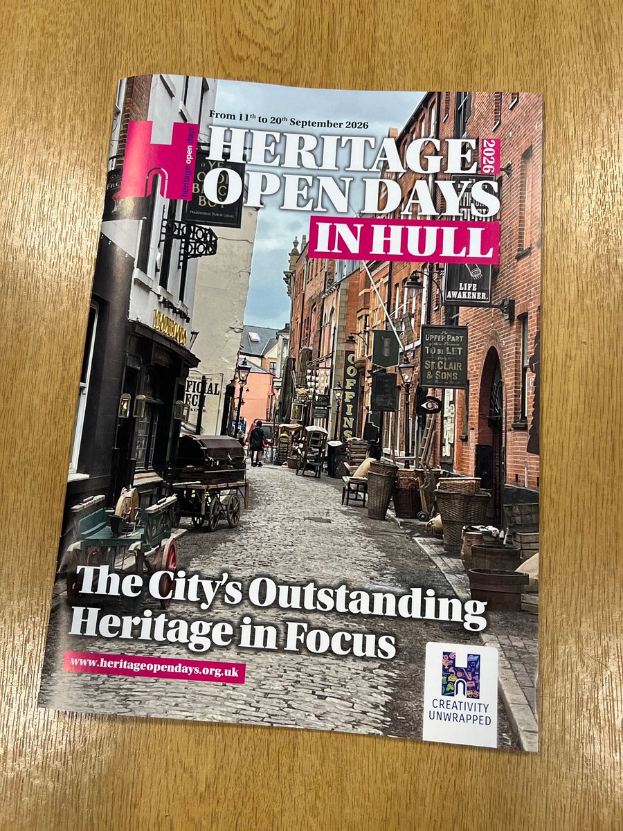 HullMinster's tweet photo. Our #HeritageOpenDays brochures have arrived!
Pick up yours from our welcome desk at Hull Minster (and be sure to flip to page 62 for our inclusion!)
#HeritageEvents #VisitHull #HistoricHull #HullMinster #HullHeritage #CulturalHeritage #ExploreHull https://t.co/vqgLlCTj9p