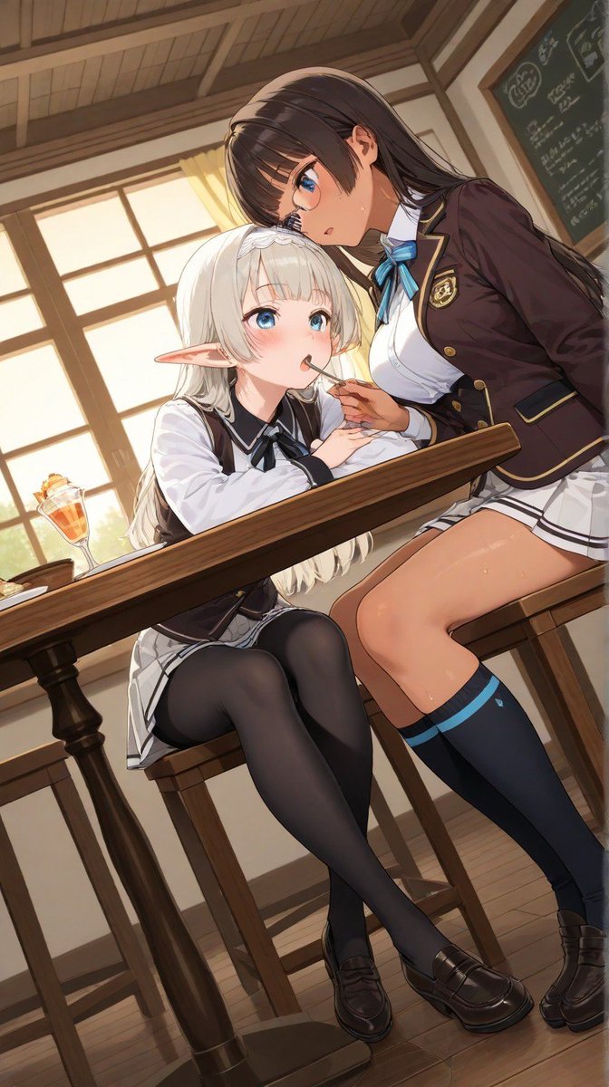 morisova000's tweet photo. エルフちゃん、餌付けされる。

#aiイラスト
#百合 https://t.co/L9Kt79ia3j