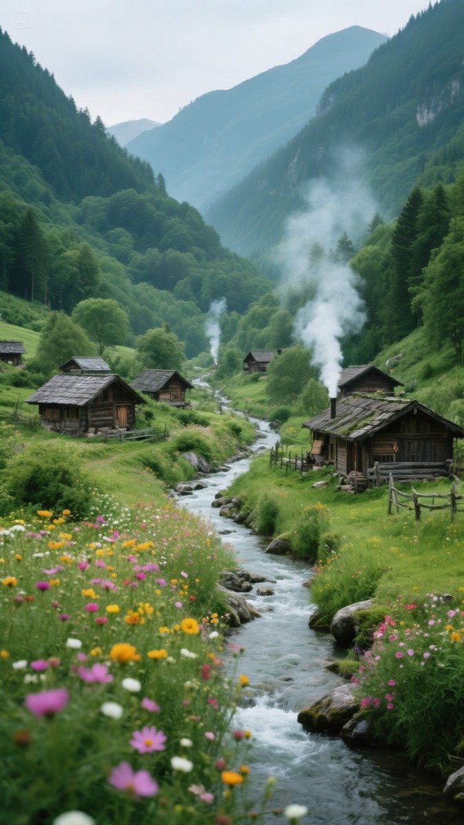 cherryanh281's tweet photo. [Woke up to a mountain mist and fresh pine breeze in this tiny alpine town—no filter needed, just pure quiet magic. Who’s planning their next slow travel escape]， https://t.co/izZrYJjDJ8
