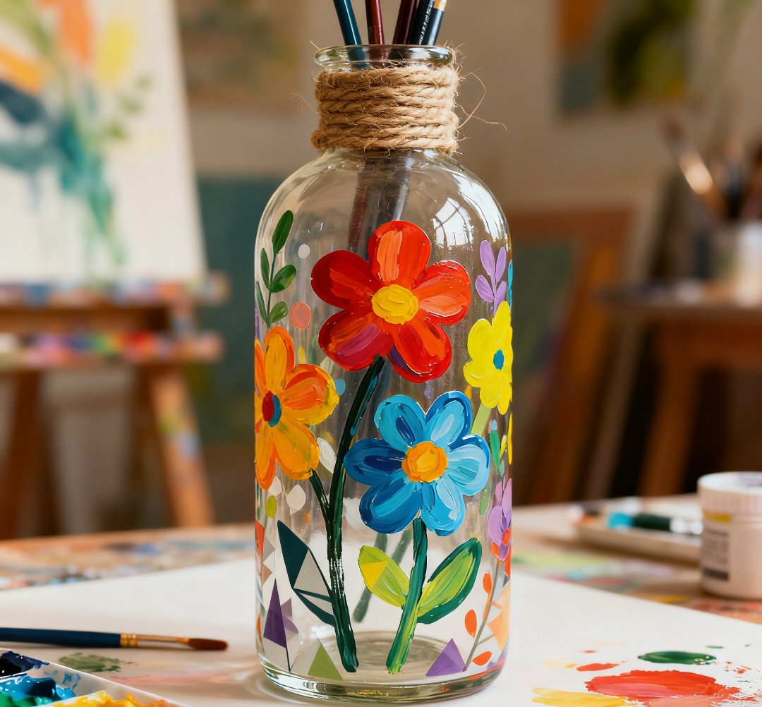 C92Country's tweet photo. Transform an old mason jar into a cute desk pen holder in 2 mins! No fancy tools needed.  #DIYHomeHacks https://t.co/uqVRHkIhOf