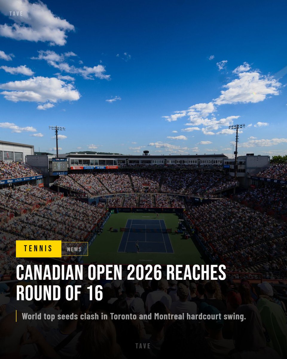 tavesports's tweet photo. 🚨 CANADIAN OPEN: Round of 16 action continues today in Toronto &amp; Montreal! Sabalenka, Świątek, and Gauff headline. Details 👇 #Tennis #NBO26 #TAVE https://t.co/VLunar0VbB
