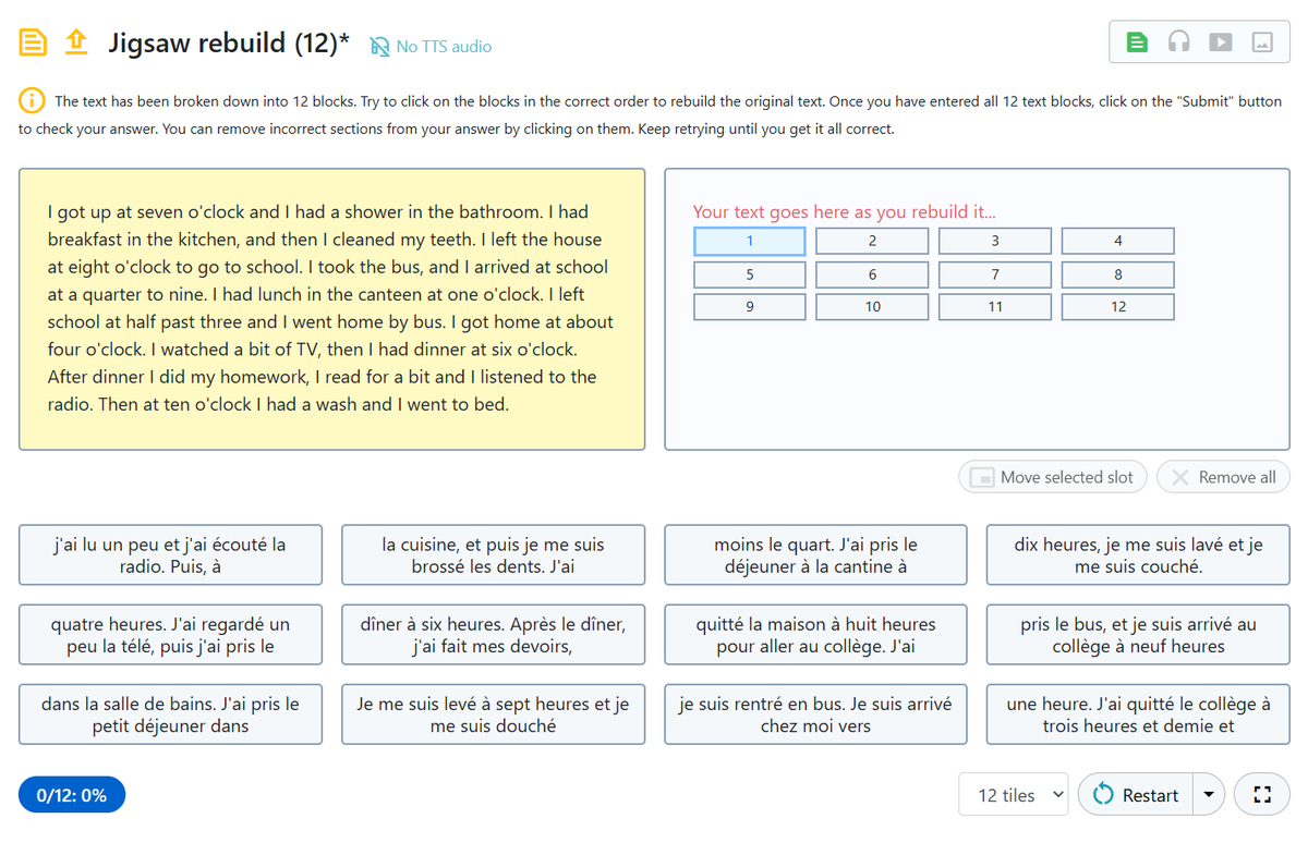 TextActivities's tweet photo. ๐ All 4 modes are also available via the NEW "SUBMIT" sub-menu = students build their answer first, then submit, then make any corrections as necessary
Read more here ๐๐๐
https://t.co/tPscvMpXQh
#mfltwitterati #mflchat #langchat #flteach https://t.co/YvSnszr6fo