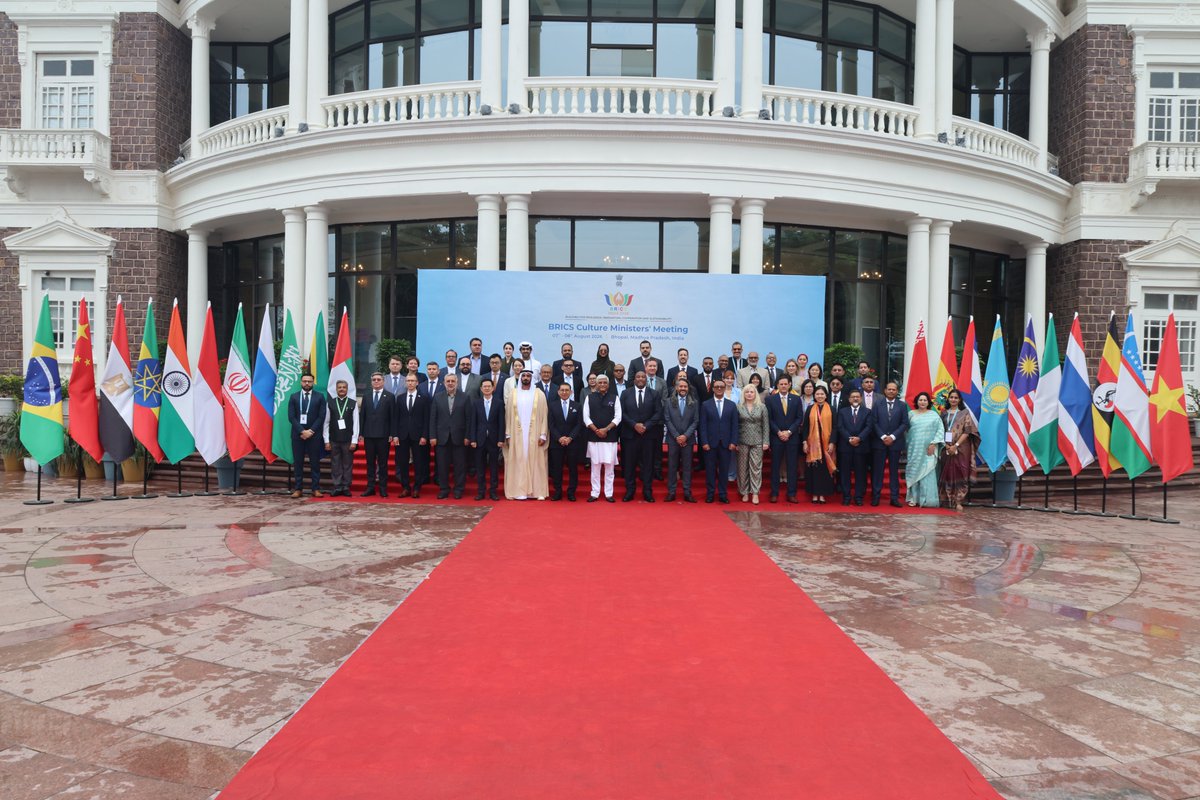 gssjodhpur's tweet photo. A memorable gathering of Culture Ministers and distinguished delegates from BRICS Member and Partner Countries in Bhopal.

Our shared cultural heritage is a powerful bridge that connects our peoples, strengthens mutual understanding and deepens the bonds of friendship among nations.

Together, we reaffirmed our commitment to making culture a stronger pillar of BRICS cooperation.

#BRICSCulture2026 #BRICS #CulturalDiplomacy 

@BricsIndia2026 @PMOIndia @narendramodi @AmitShah @MinOfCultureGoI @tourismgoi @MEAIndia @MargarethMnzs @GaytonMcK @Salemalq @fadlizon @BadrFAlSaud