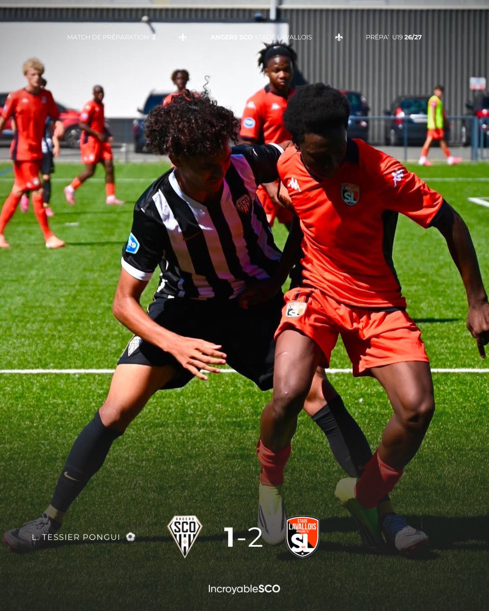 IncroyableSCO's tweet photo. 📋❌ - 𝐃é𝐟𝐚𝐢𝐭𝐞 des #U19N Angers SCO face à Laval (1-2) pour leur deuxième match de préparation. ⚫️⚪️
⚽️ Leyti Tessier Pongui
#SCOLAVAL https://t.co/9UQyy06PQe